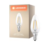 Ledvance Classic LED E14 Bougie Filament Claire 1.8W 250lm - 827 Blanc Très Chaud | Équivalent 25W