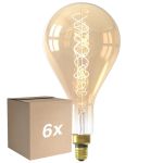 Lot 6x Calex XXL Splash Dorée LED E27 Filament 3W 250lm- 822 Blanc Très Chaud | Dimmable